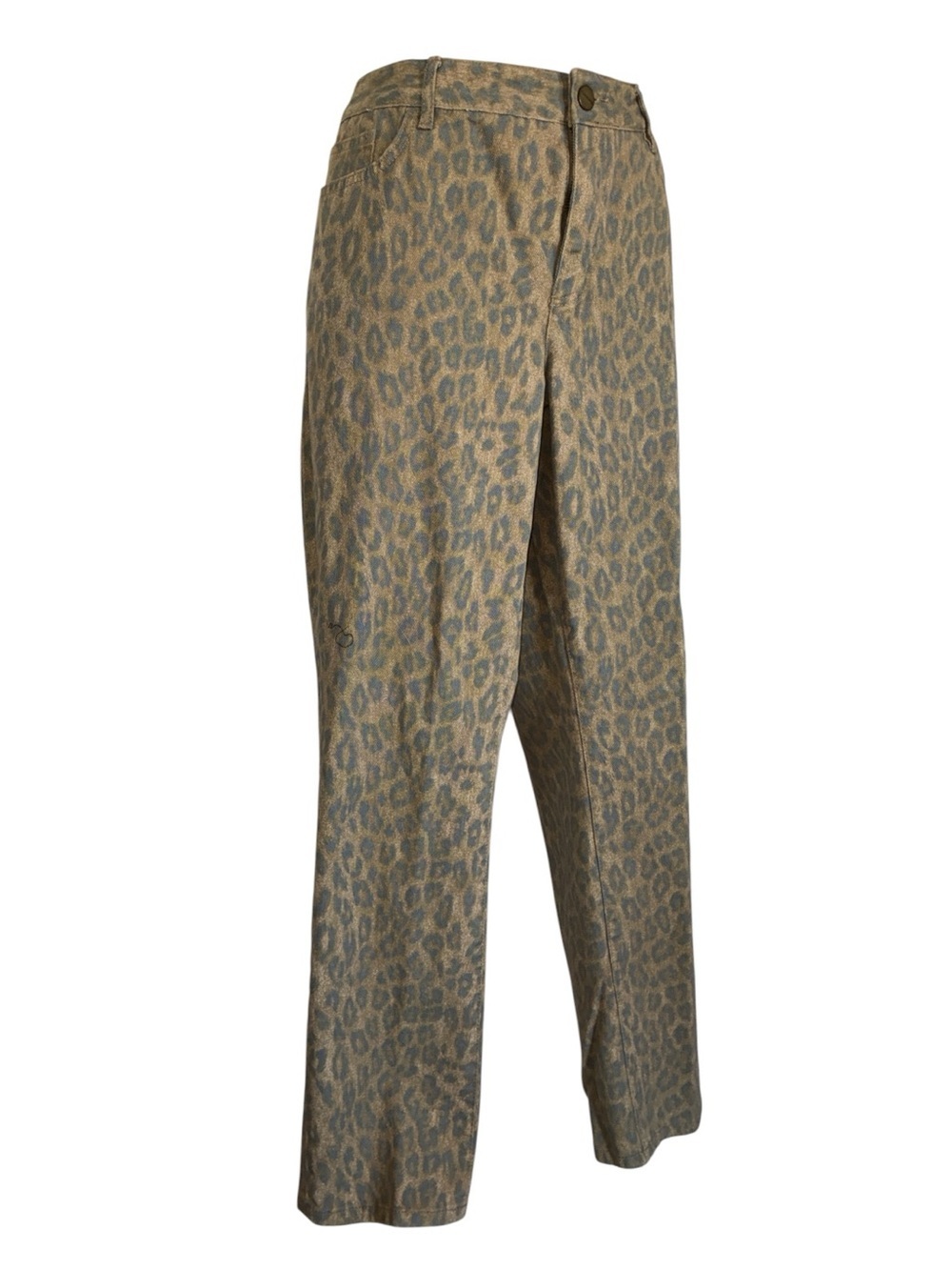 Ralph Lauren Jeans, Women's 14, Chaps muted Tan brown Leopard, straight leg. EUC